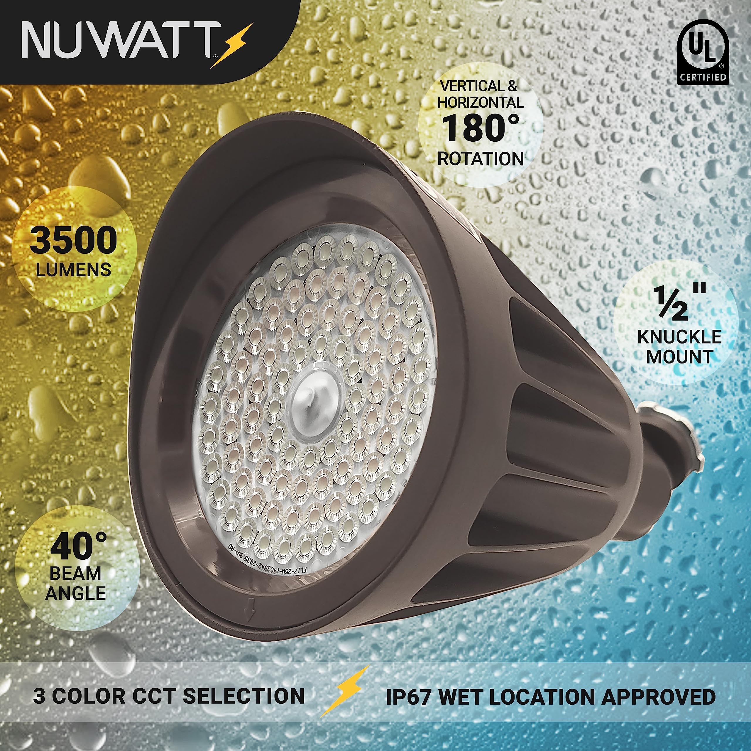 NuWatt bronze finish blends with landscape aesthetics