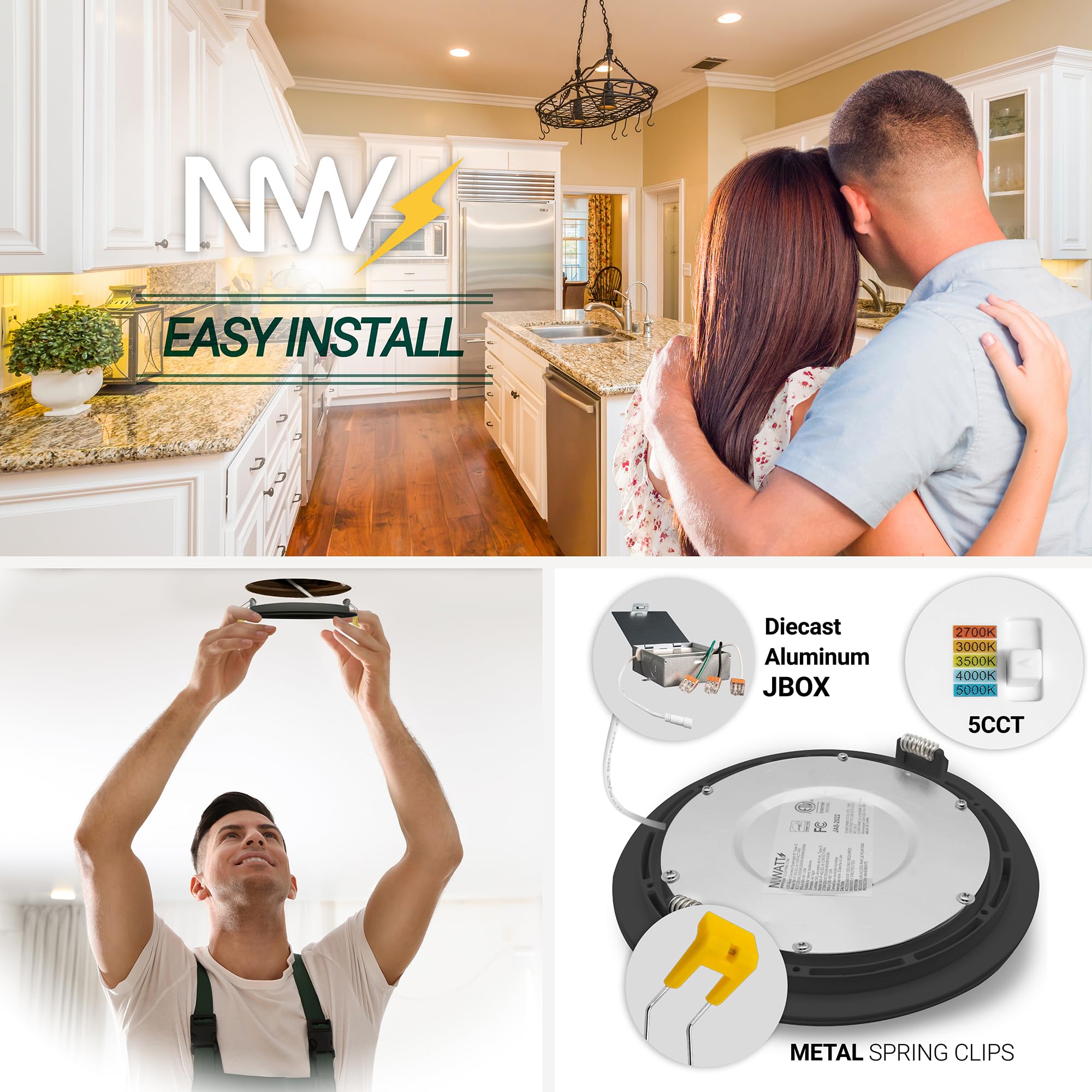 NUWATT damp-rated LED downlight for bathrooms and outdoors