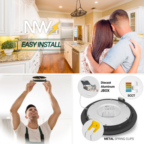 NUWATT damp-rated LED downlight for bathrooms and outdoors