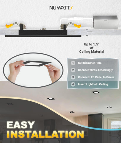 NUWATT ETL-certified 50k-hour life supports long-term use.