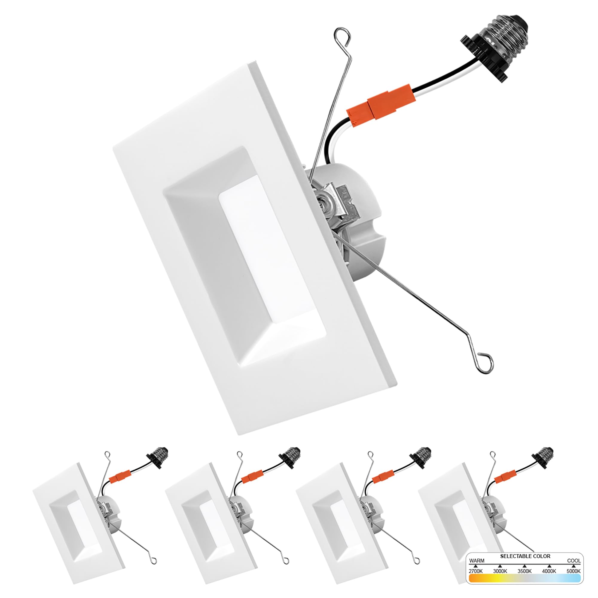NUWATT square recessed light in kitchen provides bright task illumination.