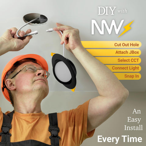 NUWATT 4-inch LED fits living rooms, bathrooms, vaulted ceilings