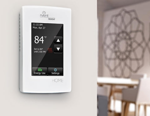 NuHeat Home thermostat digital display provides clear 7-day programming at a glance.