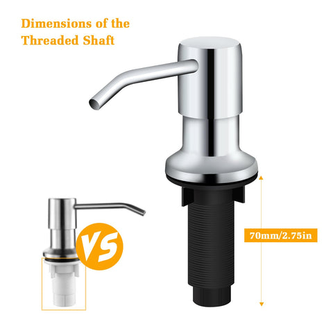 NVMTUUO 2.75-inch threaded tube enabling deep countertop installation
