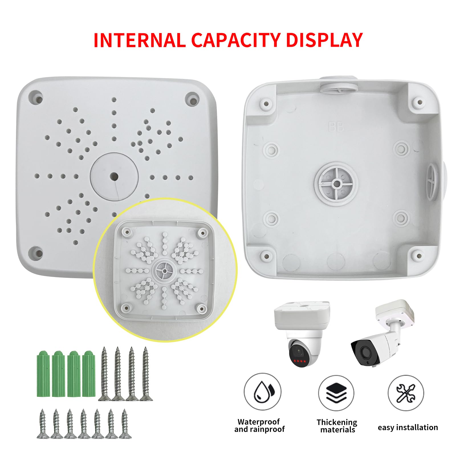 NVRTTRR security camera bracket enclosure for outdoor surveillance setup.