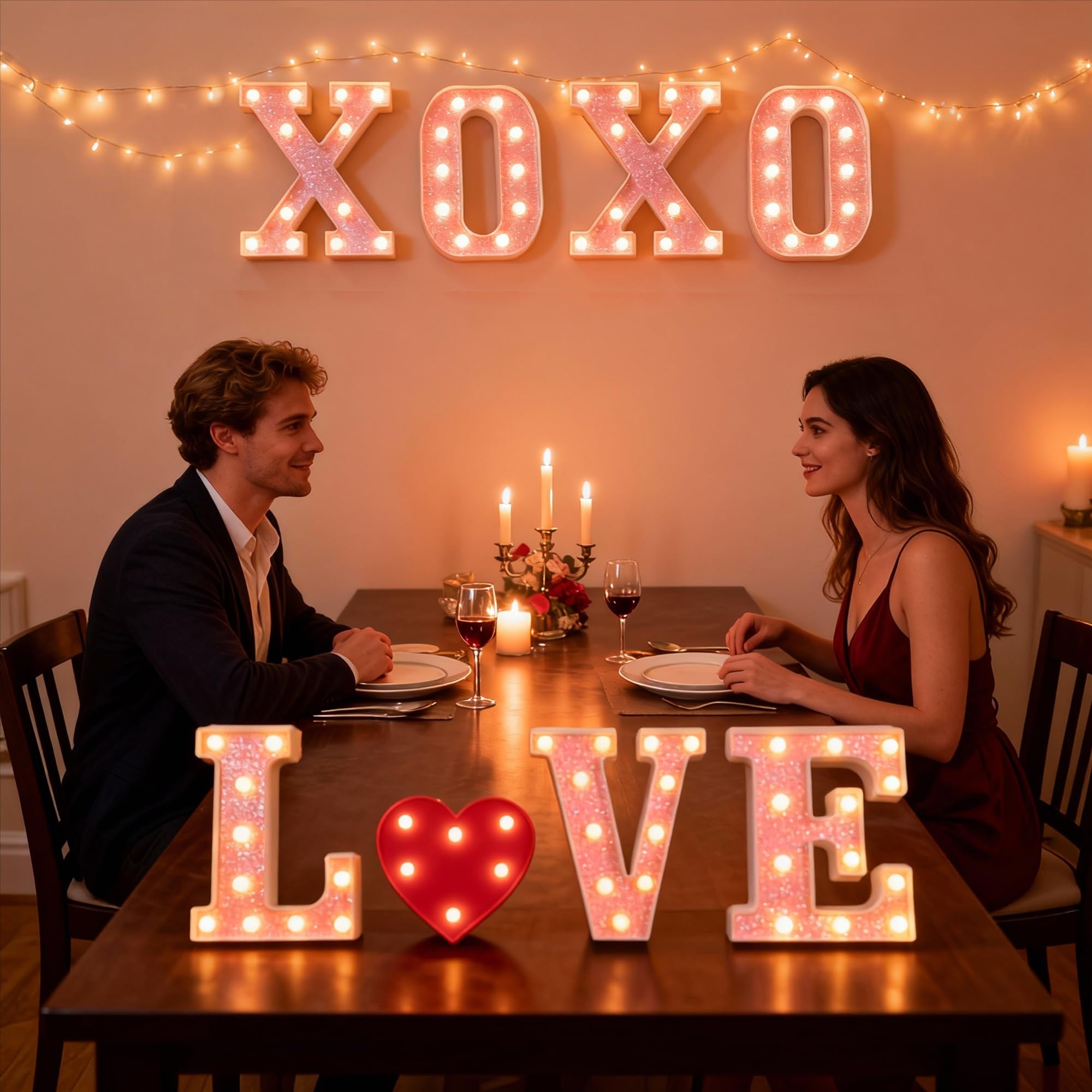 Portable Valentines decor without cords or outlets necessary