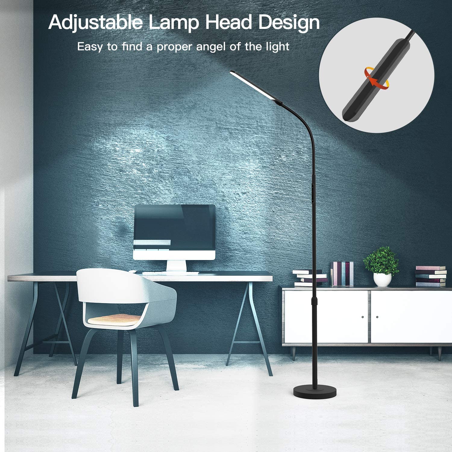 NXONE LED Floor Lamp height adjustment lets you set the ideal standing height.