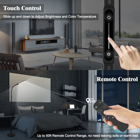 NXONE LED Floor Lamp remote control enables quick brightness and temperature changes from afar.