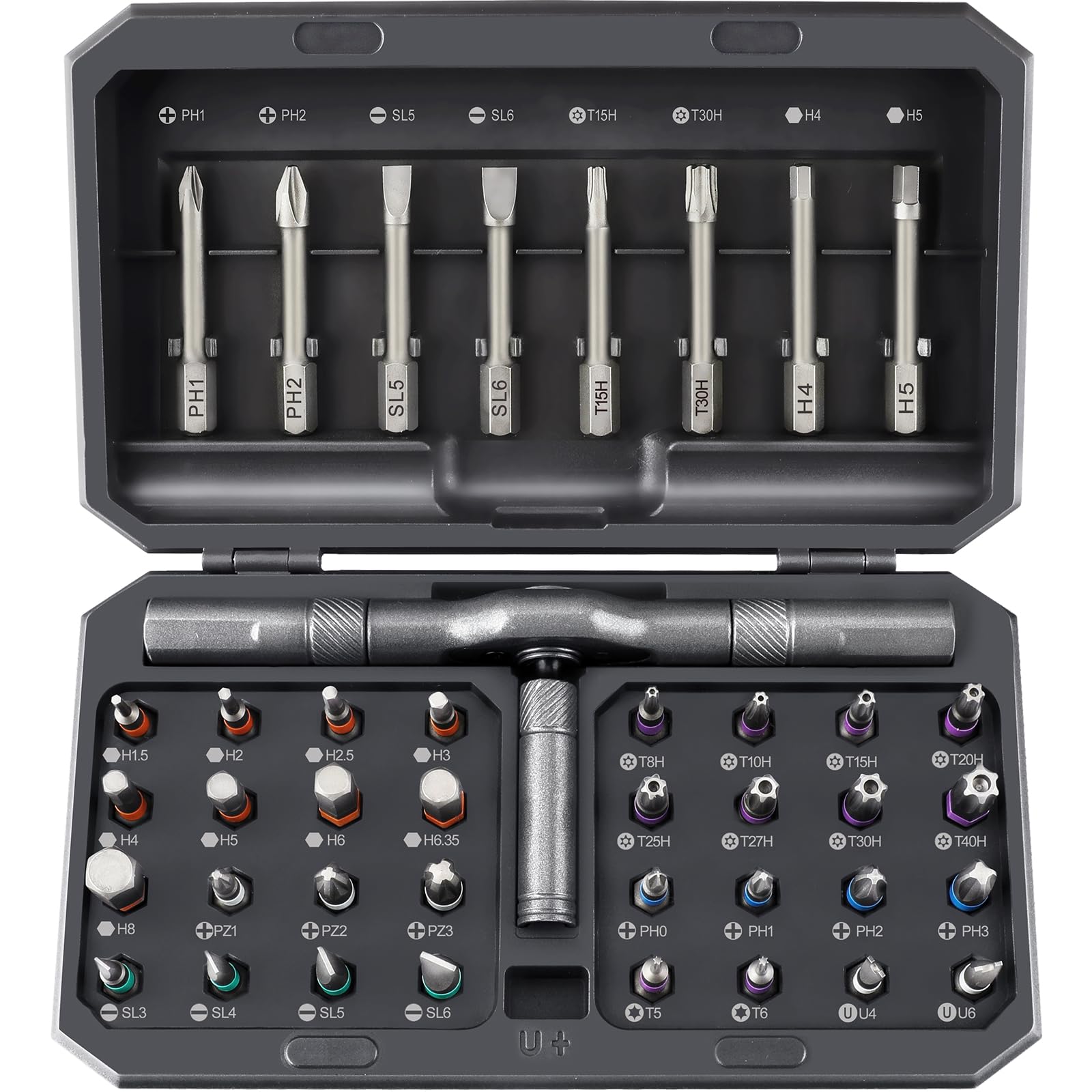 NXPPYY 42-in-1 magnetic screwdriver set in case keeps tools organized for on-the-go repairs.