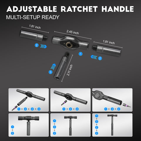 NXPPYY T-handle ratchet screwdriver with ergonomic grip for comfortable use.
