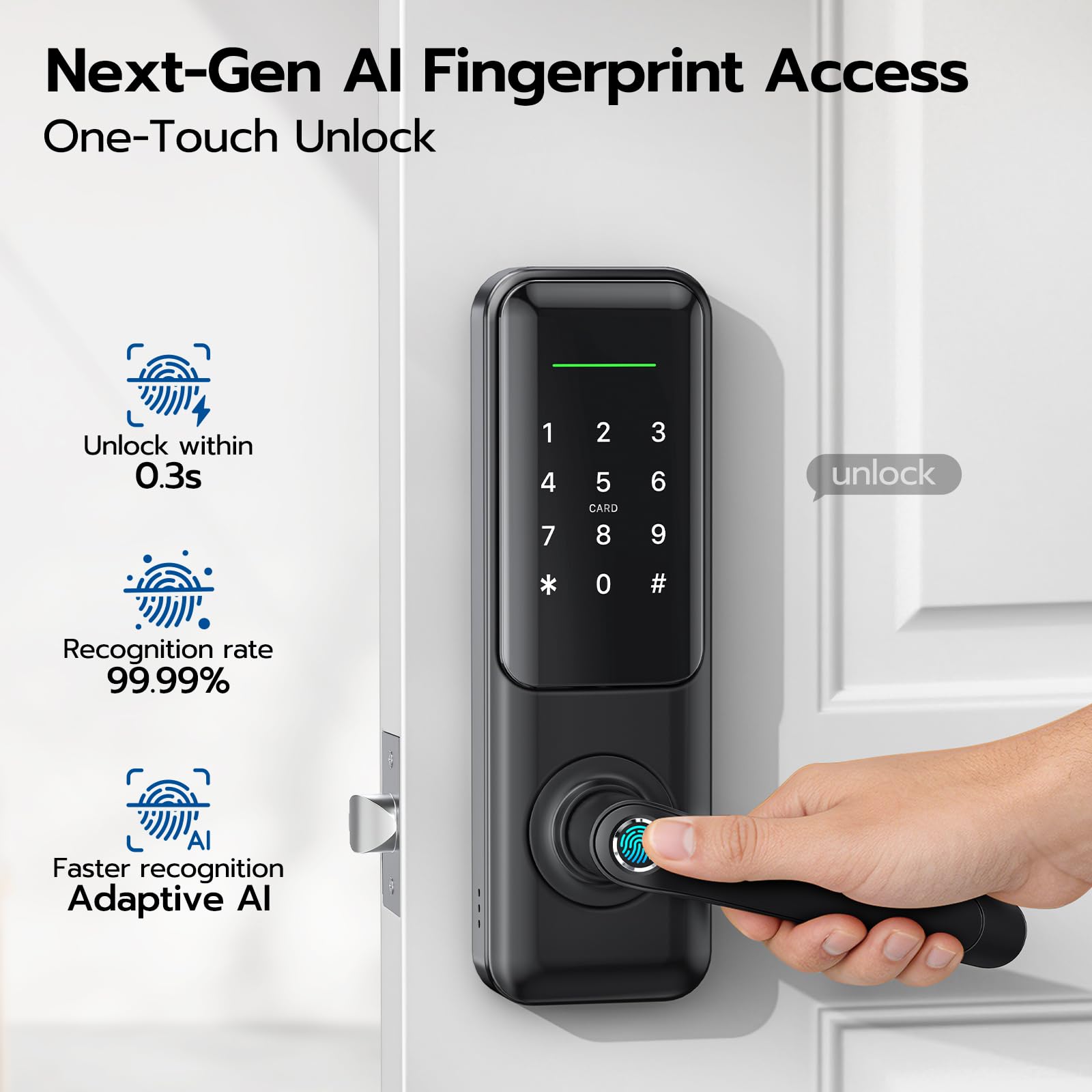 Nyboer front door compatibility supports single-hole and double-hole installs.