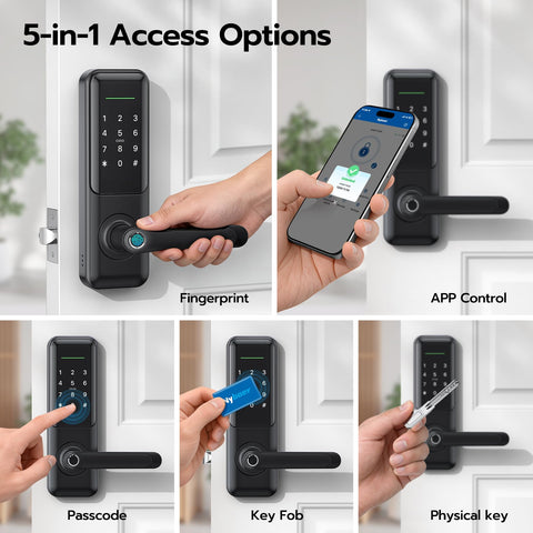 Nyboer one-piece lockset replacement delivers a sleek, finished door appearance.