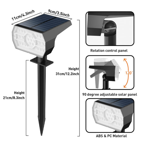 2-in-1 design lets you use lights as landscape spots or walls.