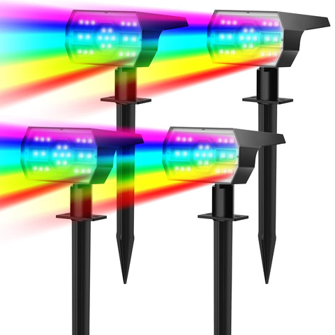 NYMPHY 4-pack solar color lights brighten garden paths with vibrant color options.