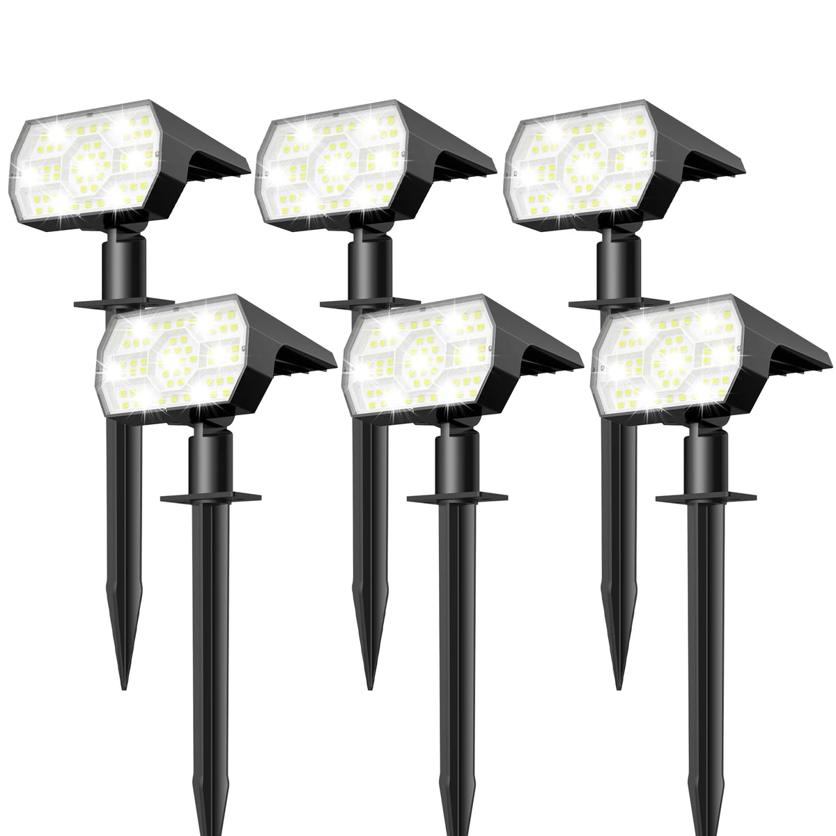 NYMPHY solar lights outdoor 6-pack LED spotlight for landscape accents.