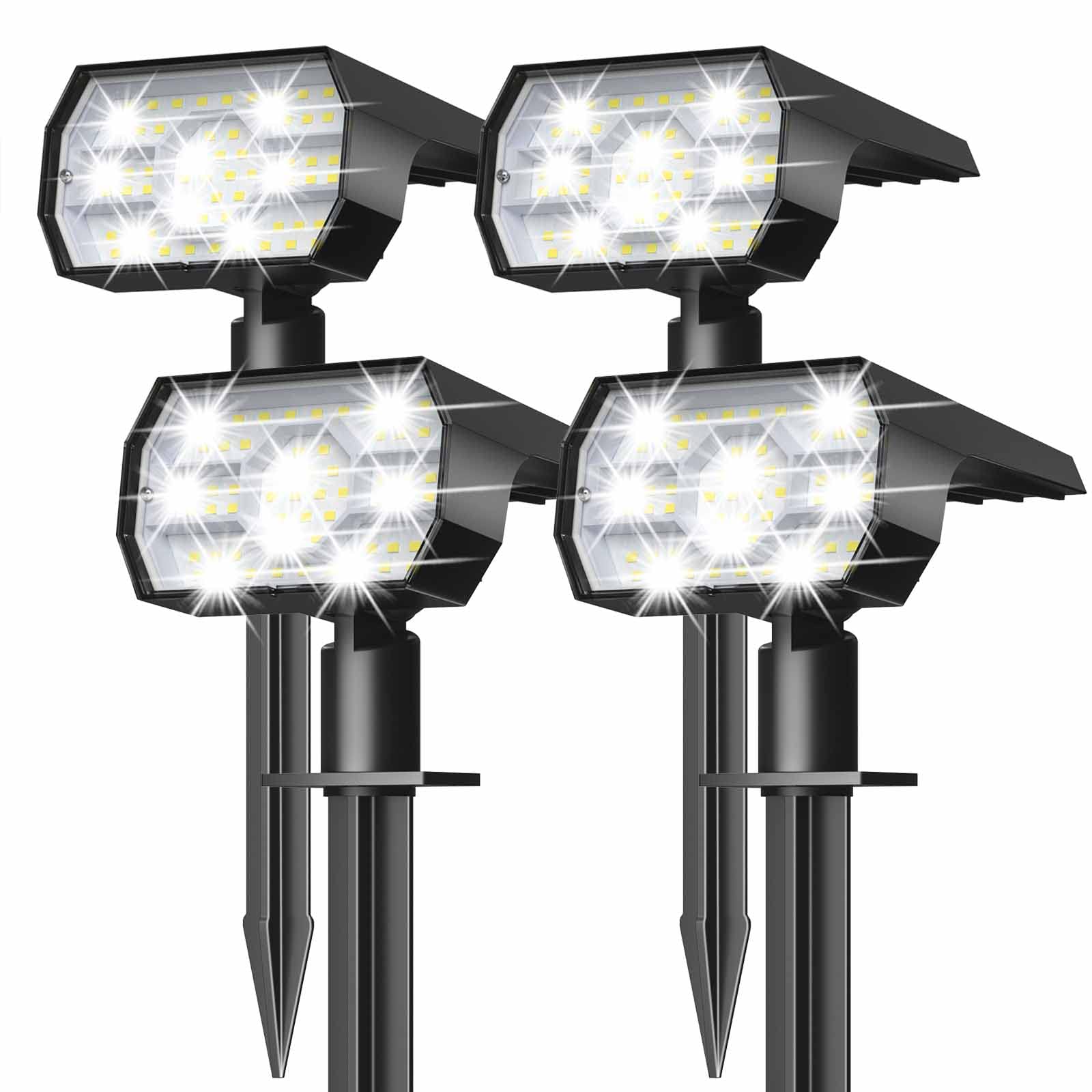 NYMPHY outdoor solar lights along a garden path illuminate walkways with an energy-saving glow.