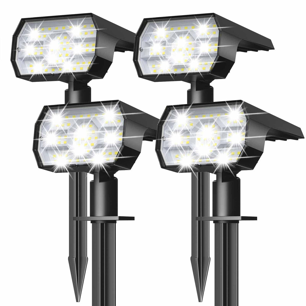 NYMPHY outdoor solar lights along a garden path illuminate walkways with an energy-saving glow.