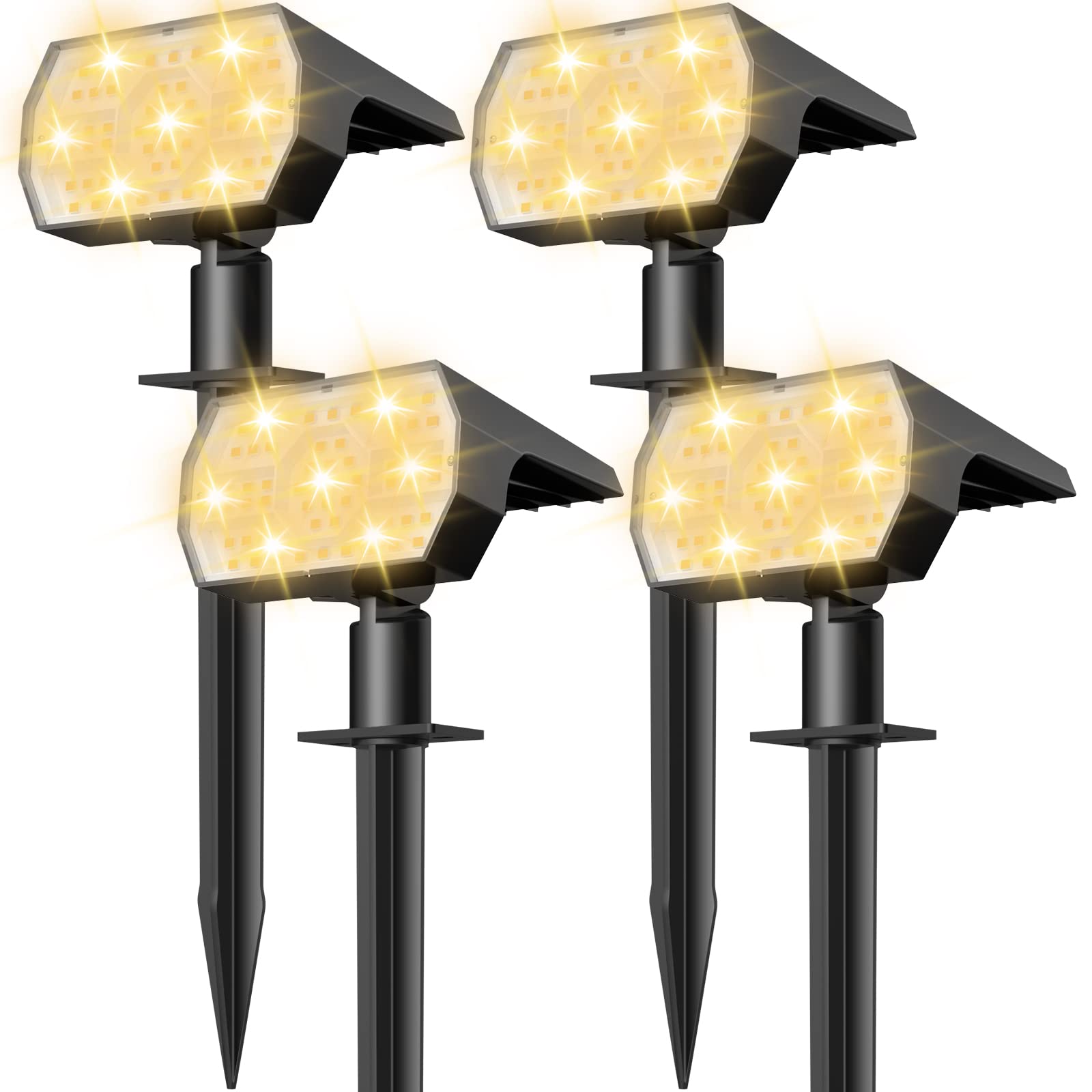 NYMPHY solar lights outdoor IP68 close-up with 56 LEDs for bright garden accents