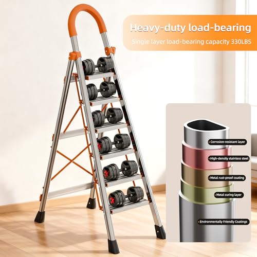NYtoll Foldable Ladder saves valuable space in apartments and kitchens.