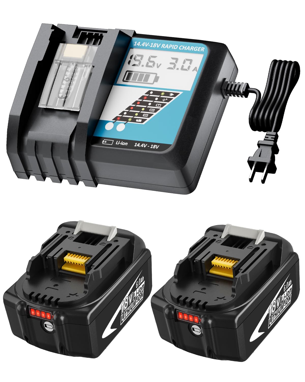 Nyveyoo 18V battery 2-pack provides extended runtime for Makita tools.