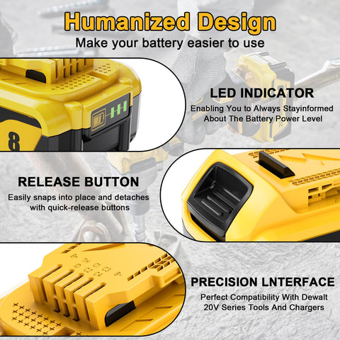 Nyveyoo compatible Dewalt chargers DCB104 to DCB112