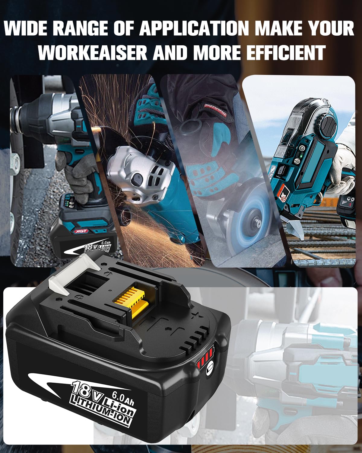 Nyveyoo compatible with Makita 18V tools and batteries.