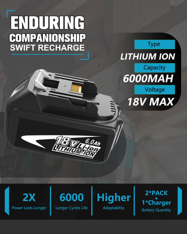 Nyveyoo Makita 18V compatibility shows direct replacement fit for seamless tool use.