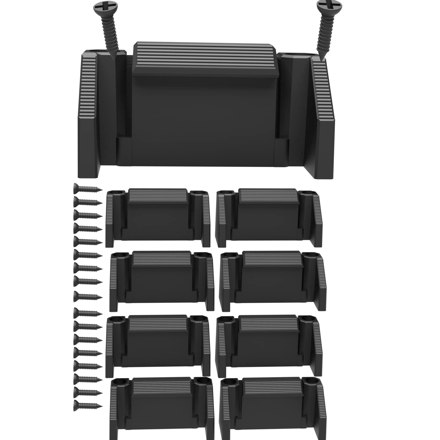NyVoozy 8PCS heavy-duty level bracket storage mounted on wall for organized garage workspace.