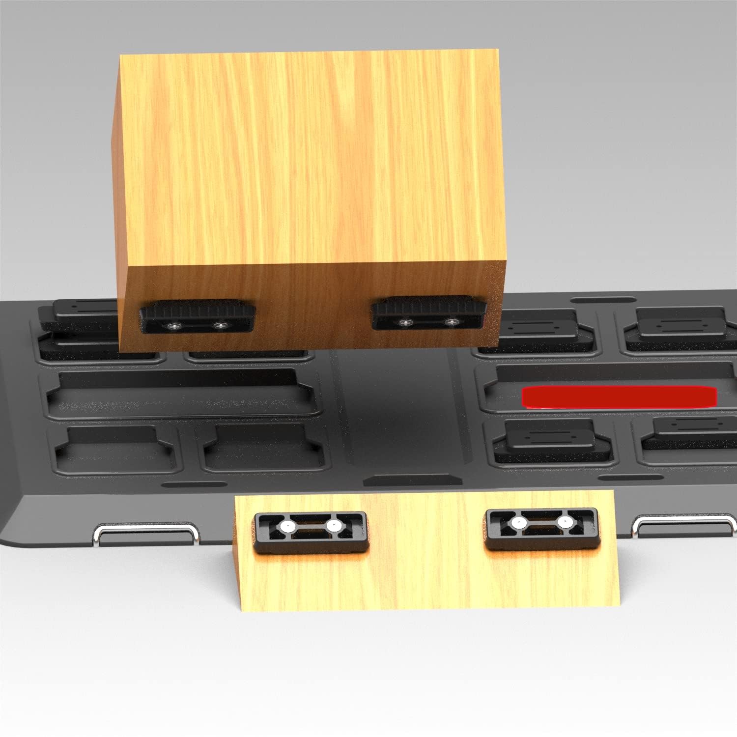 NyVoozy mounting feet setup-ready image emphasizes simple tool-free configuration