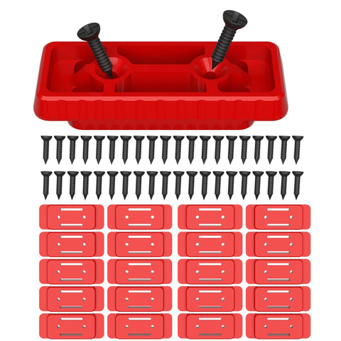NyVoozy red feet mounting system for Packout wall-mount keeps tools organized and accessible