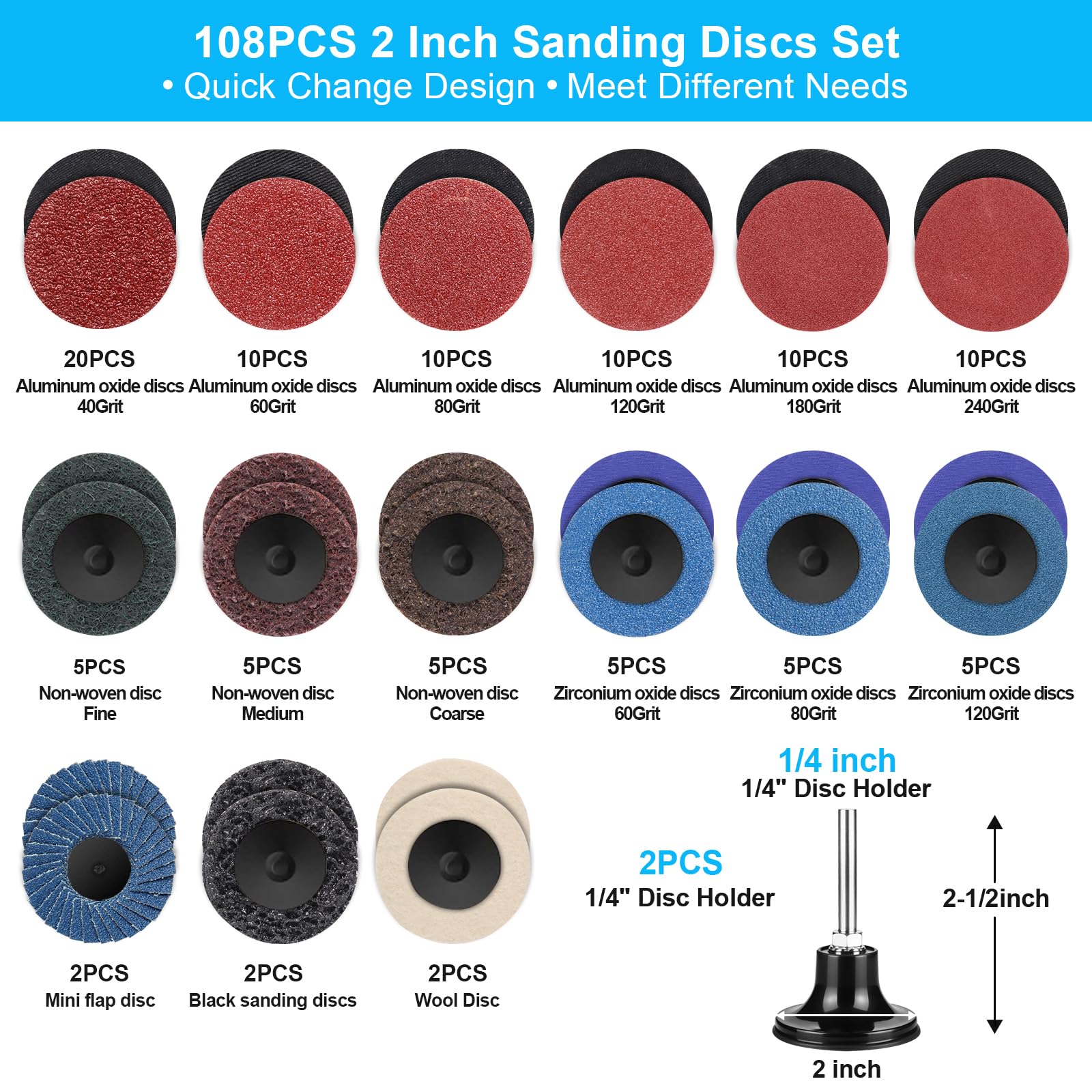 Oacdiel quick-change die grinder discs for fast tool-free changes