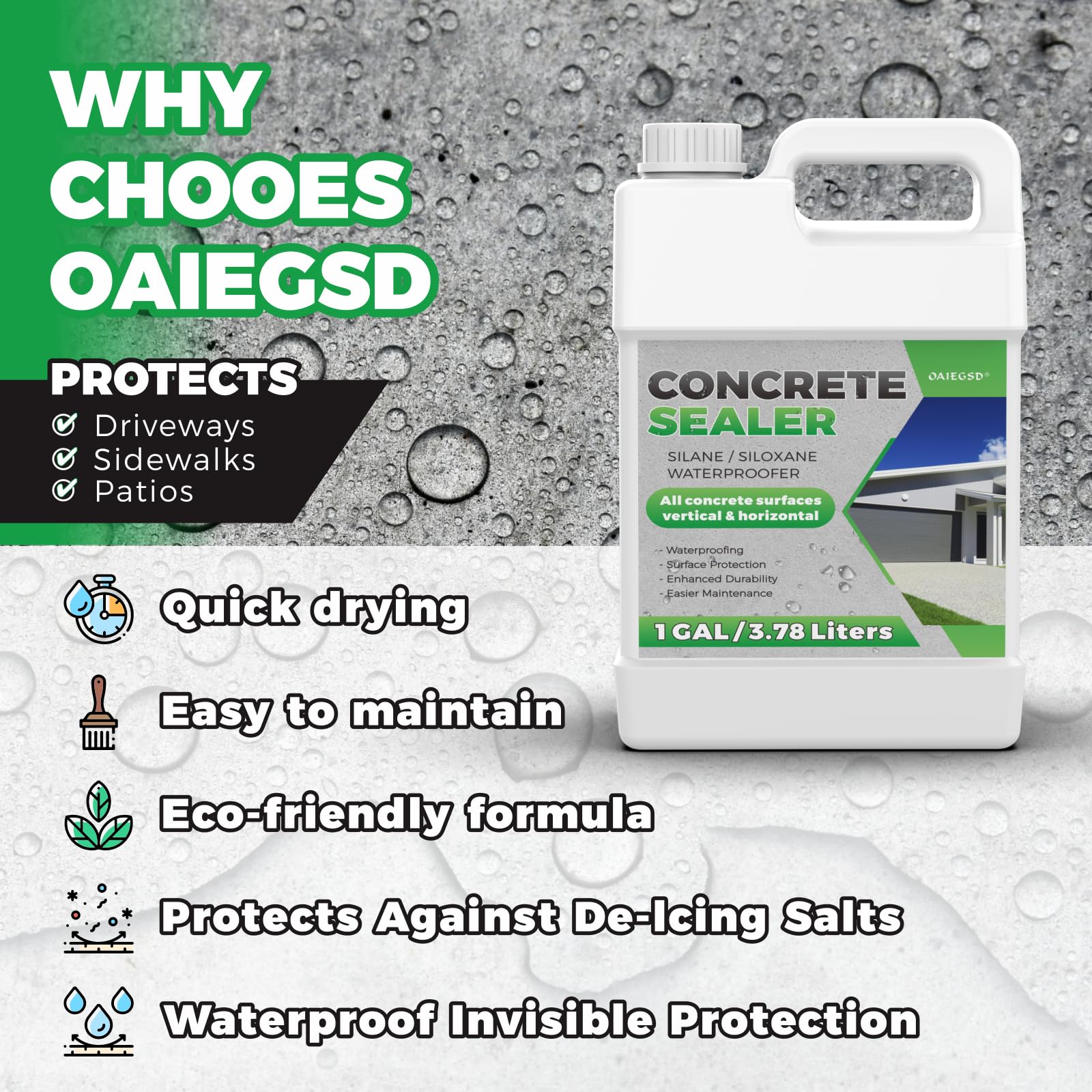 OAIEGSD concrete sealer spray application for fast outdoor protection