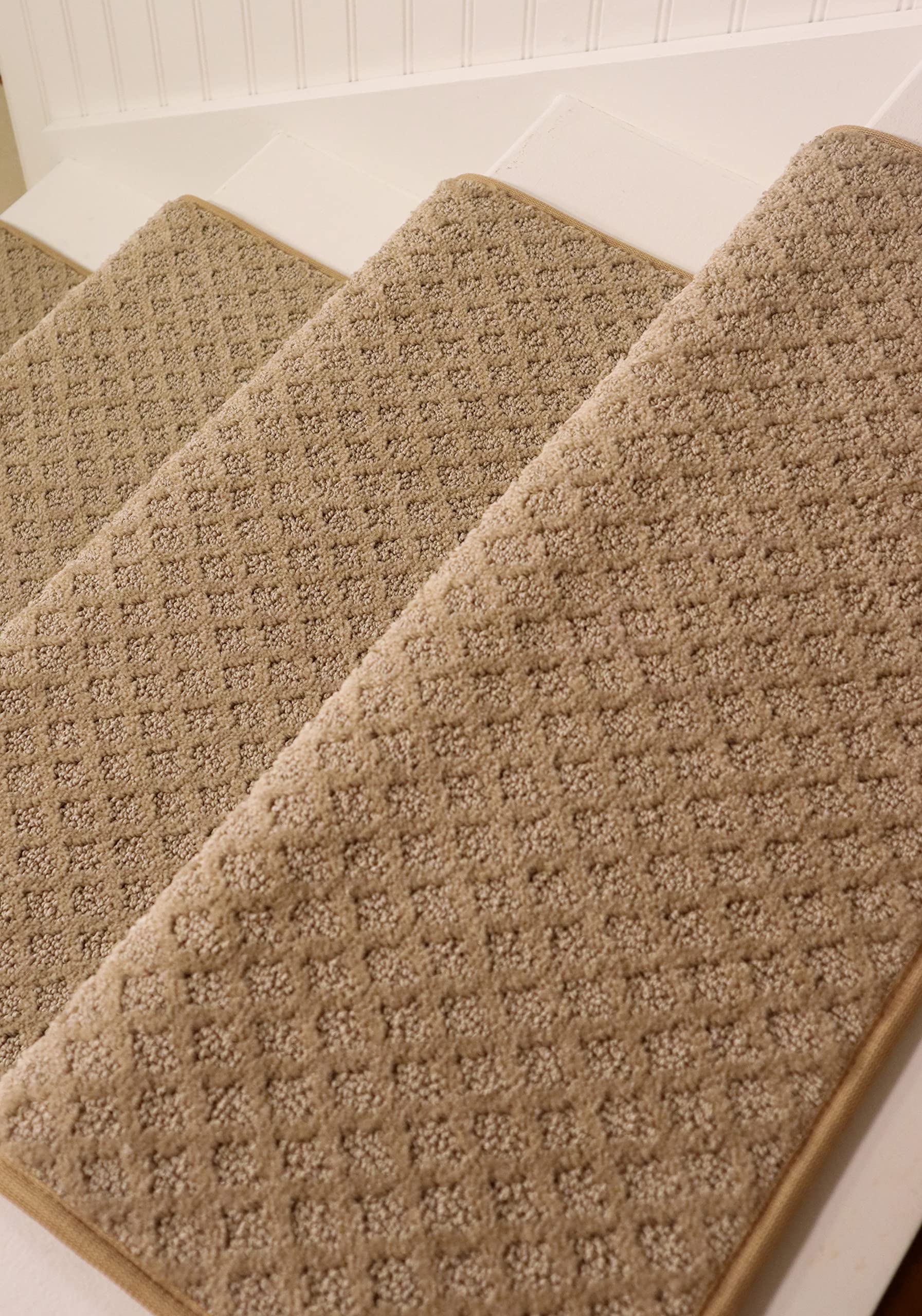 Oak Valley Designs Bayside Charm tread being installed with peel-and-stick backing for quick install