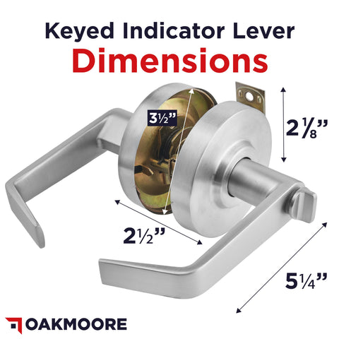 OakMoore Keyed Entry Indicator backset latch enables easy installation