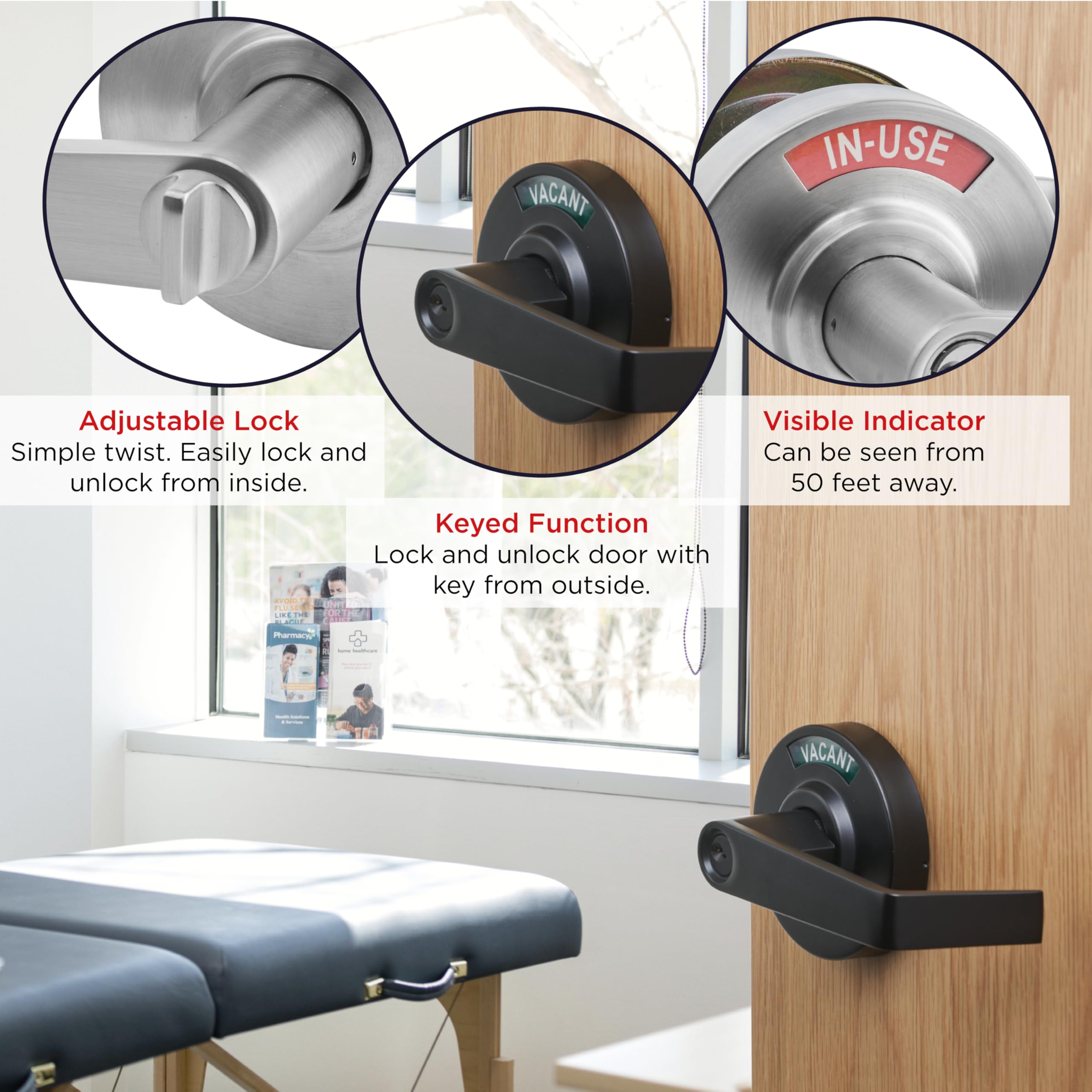 OakMoore Keyed Entry Indicator in-use sign communicates occupancy clearly