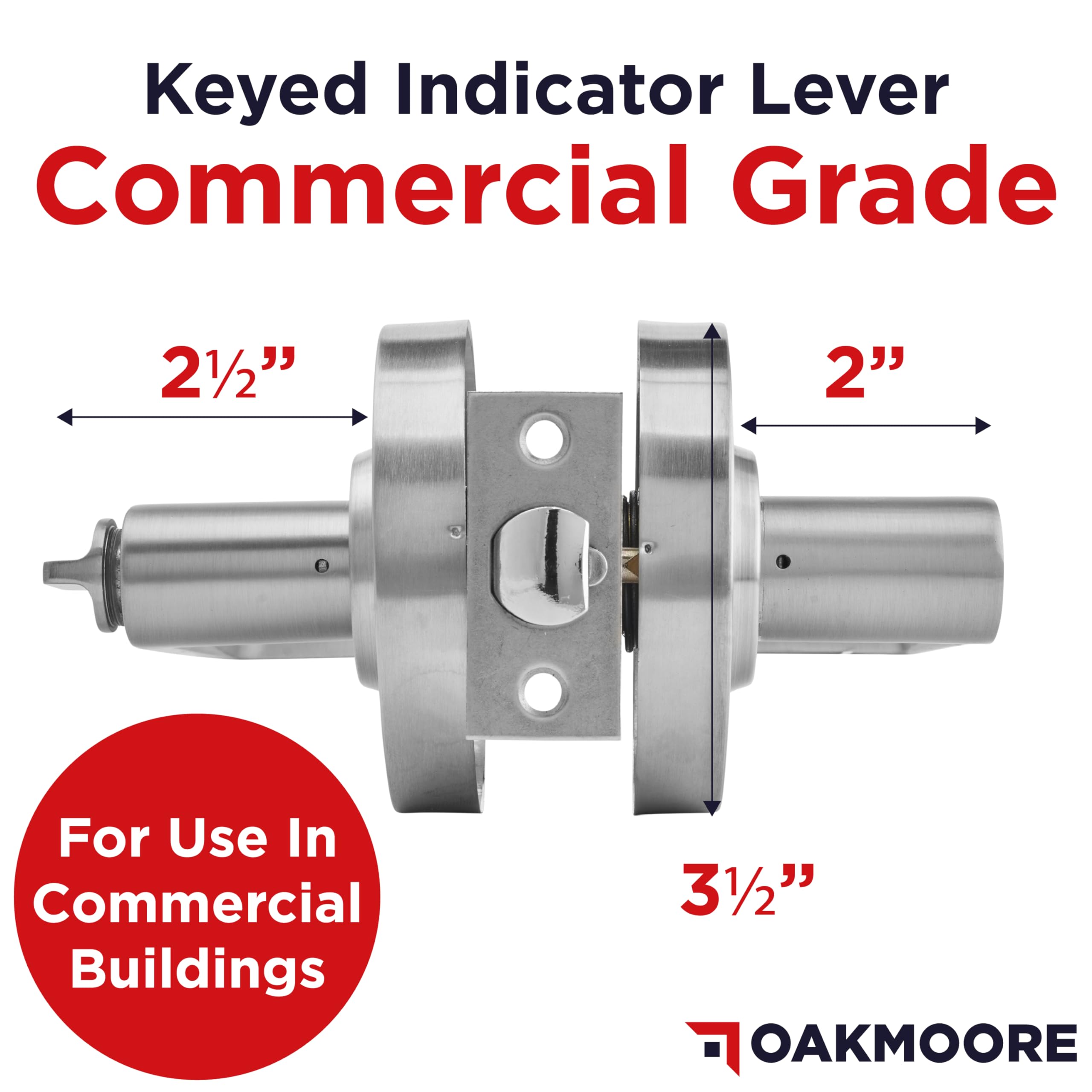 OakMoore Keyed Entry Indicator stainless steel body built for high-traffic areas