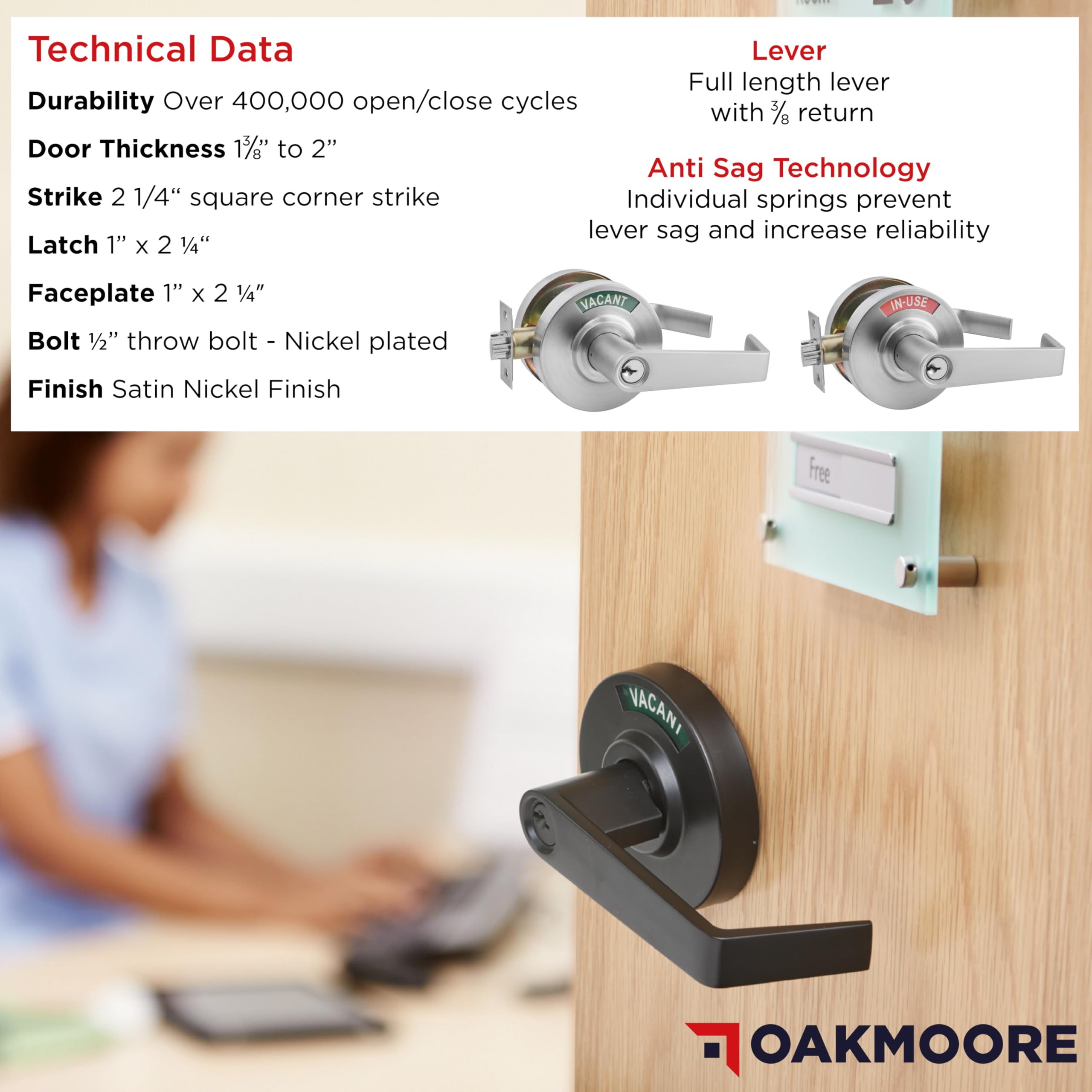 OakMoore Keyed Entry Indicator vacant sign demonstrates visible status
