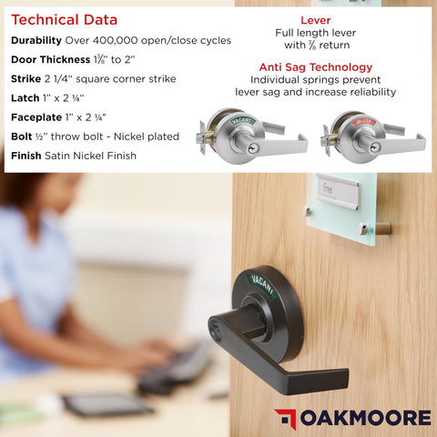 OakMoore Keyed Entry Indicator vacant sign demonstrates visible status