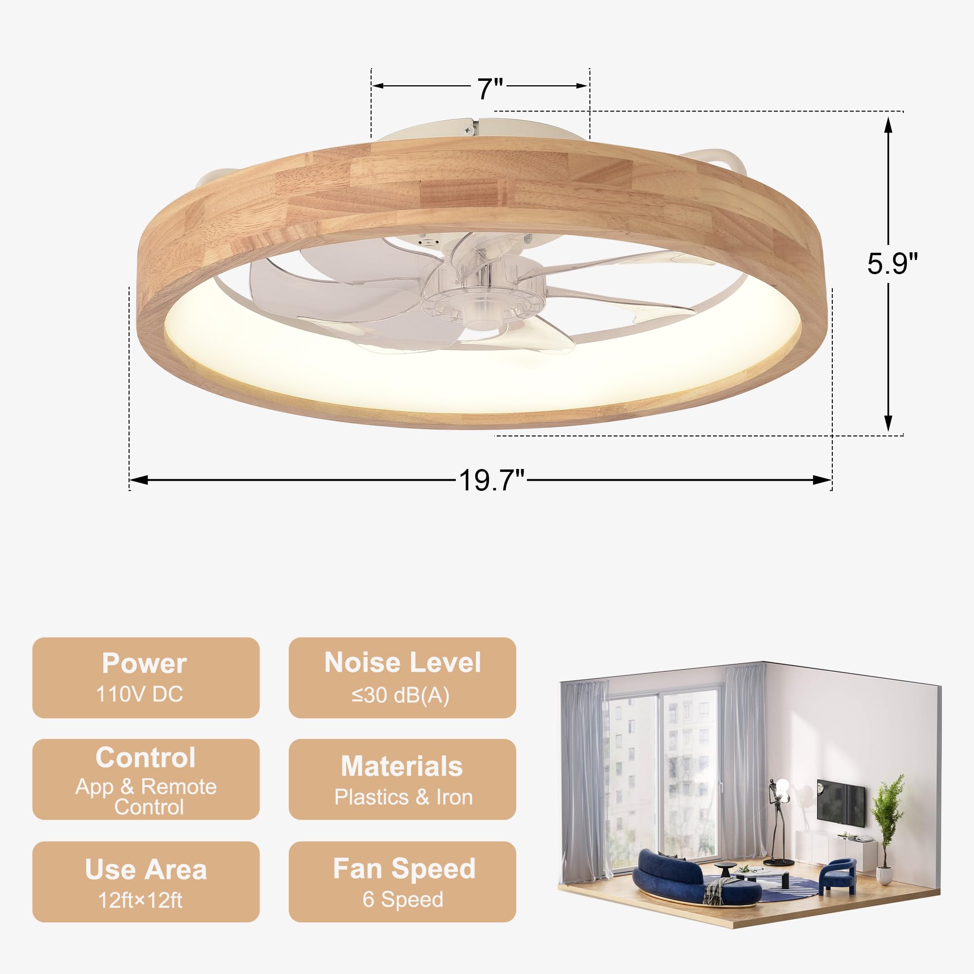 Oaks Aura energy-saving operation reduces power use while circulating air.