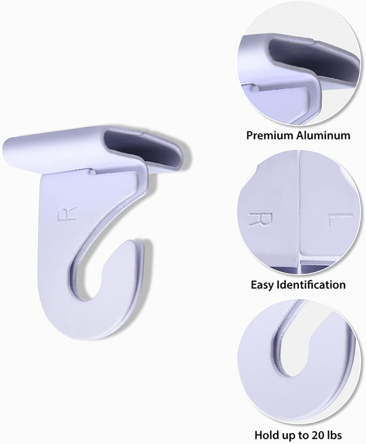 OALEN white enamel finish on hooks blends with ceilings for tidy office decor