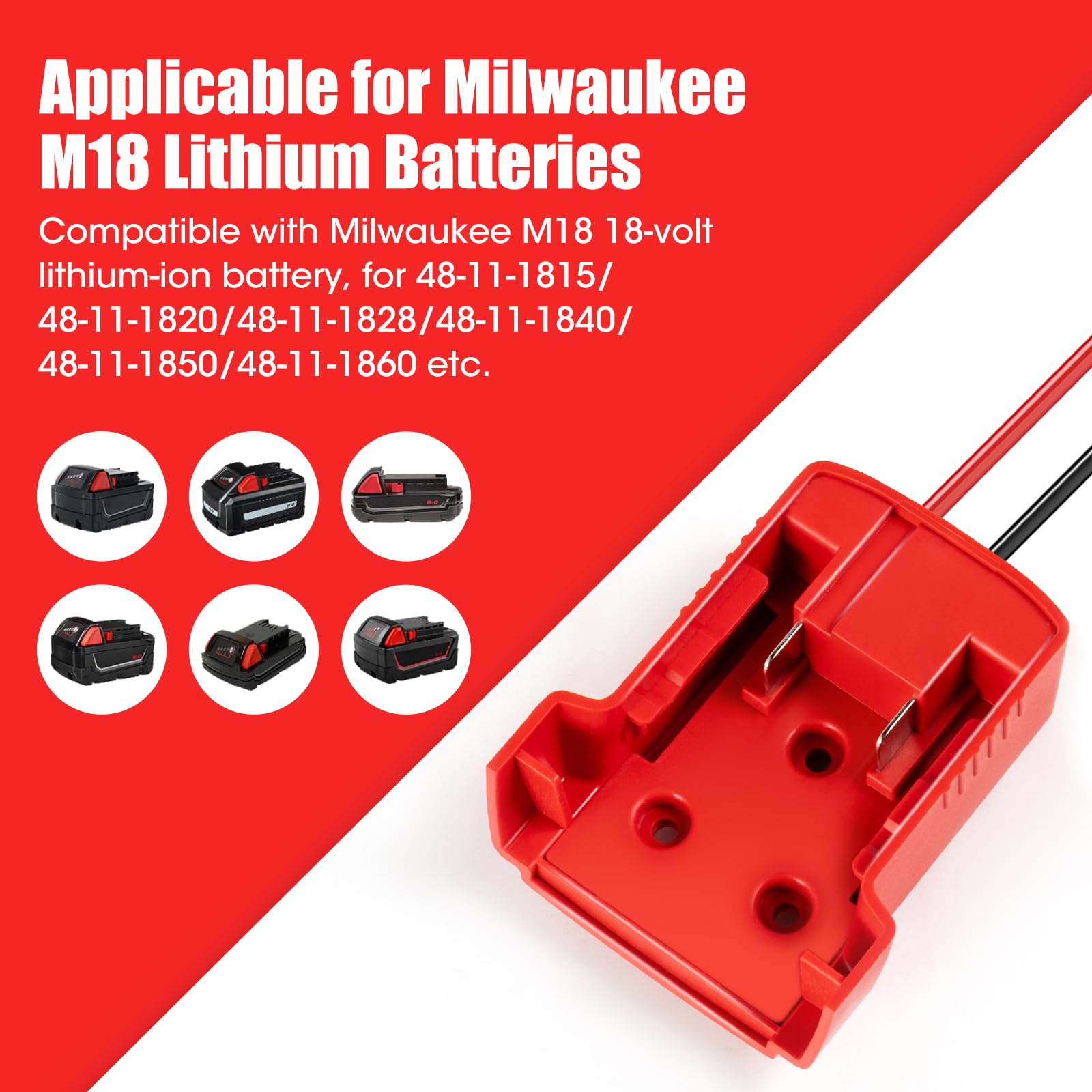 OAMCE Milwaukee M18 adapter with fuse holder for safe circuit protection.