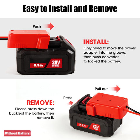 OAMCE power wheel adapter enabling RC upgrade with direct battery power transfer.