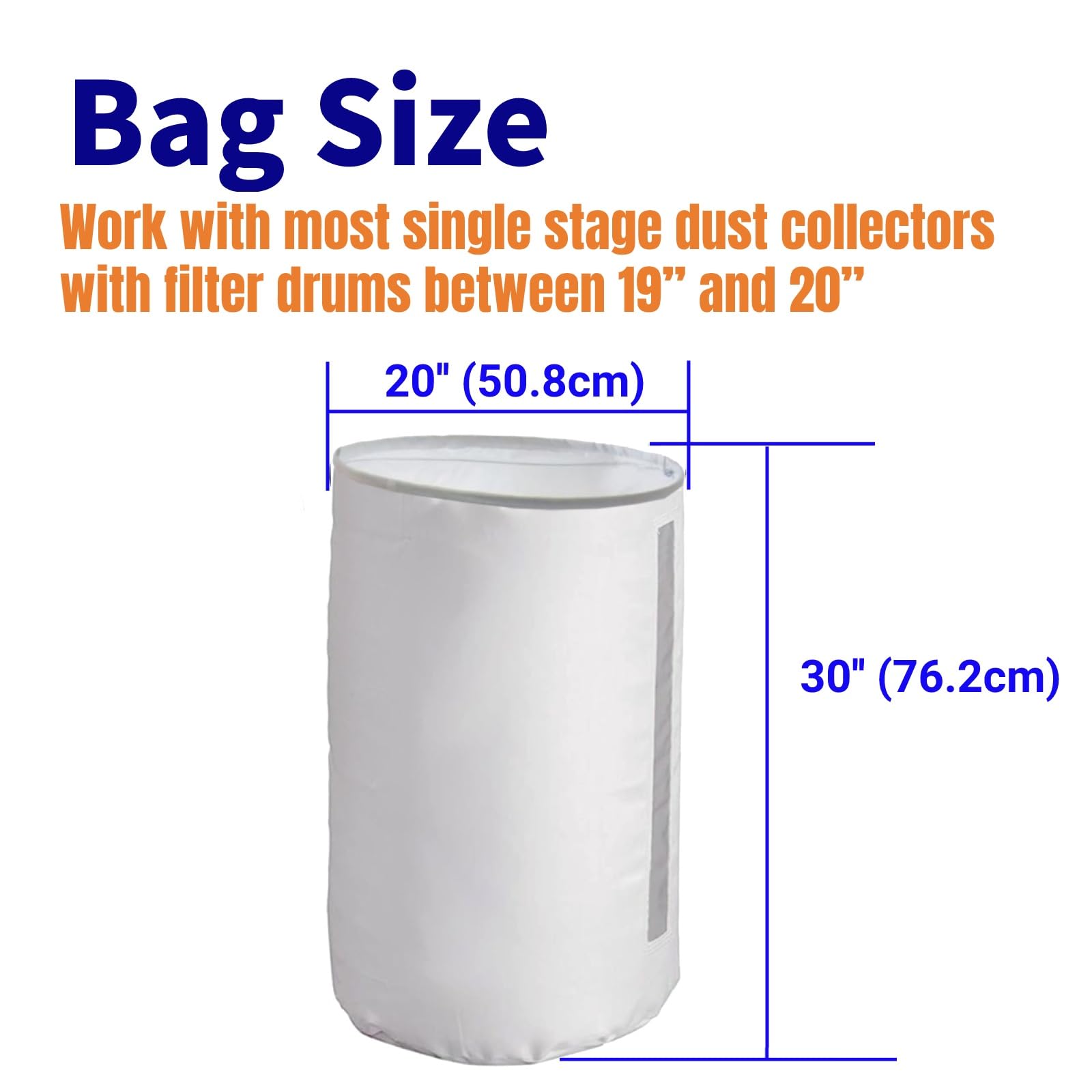 Oanytun bottom bag with a clear window to monitor dust levels.