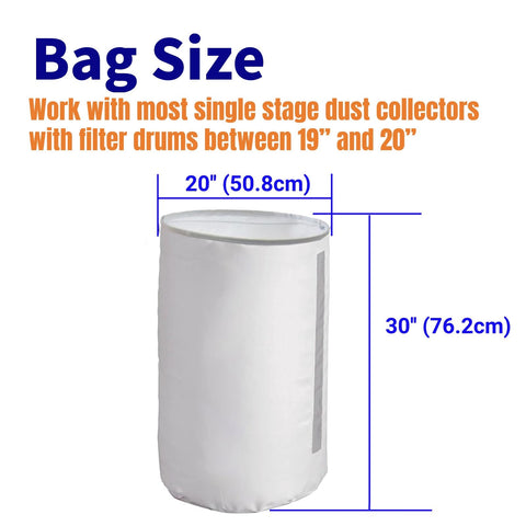 Oanytun bottom bag with a clear window to monitor dust levels.