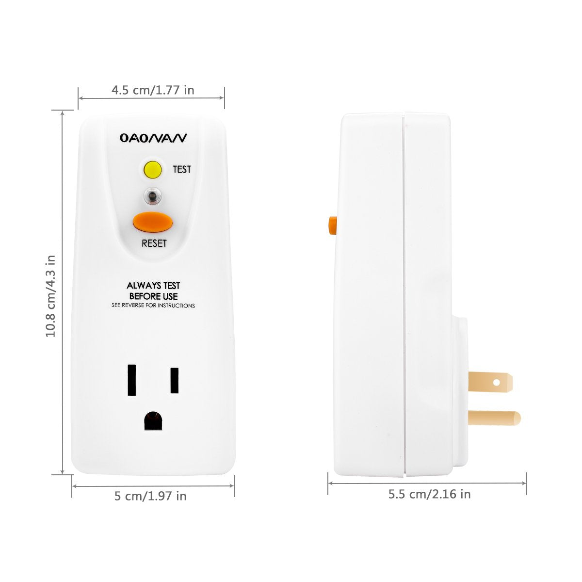 OAONAN GFCI adapter rugged build for outdoor and humid environments