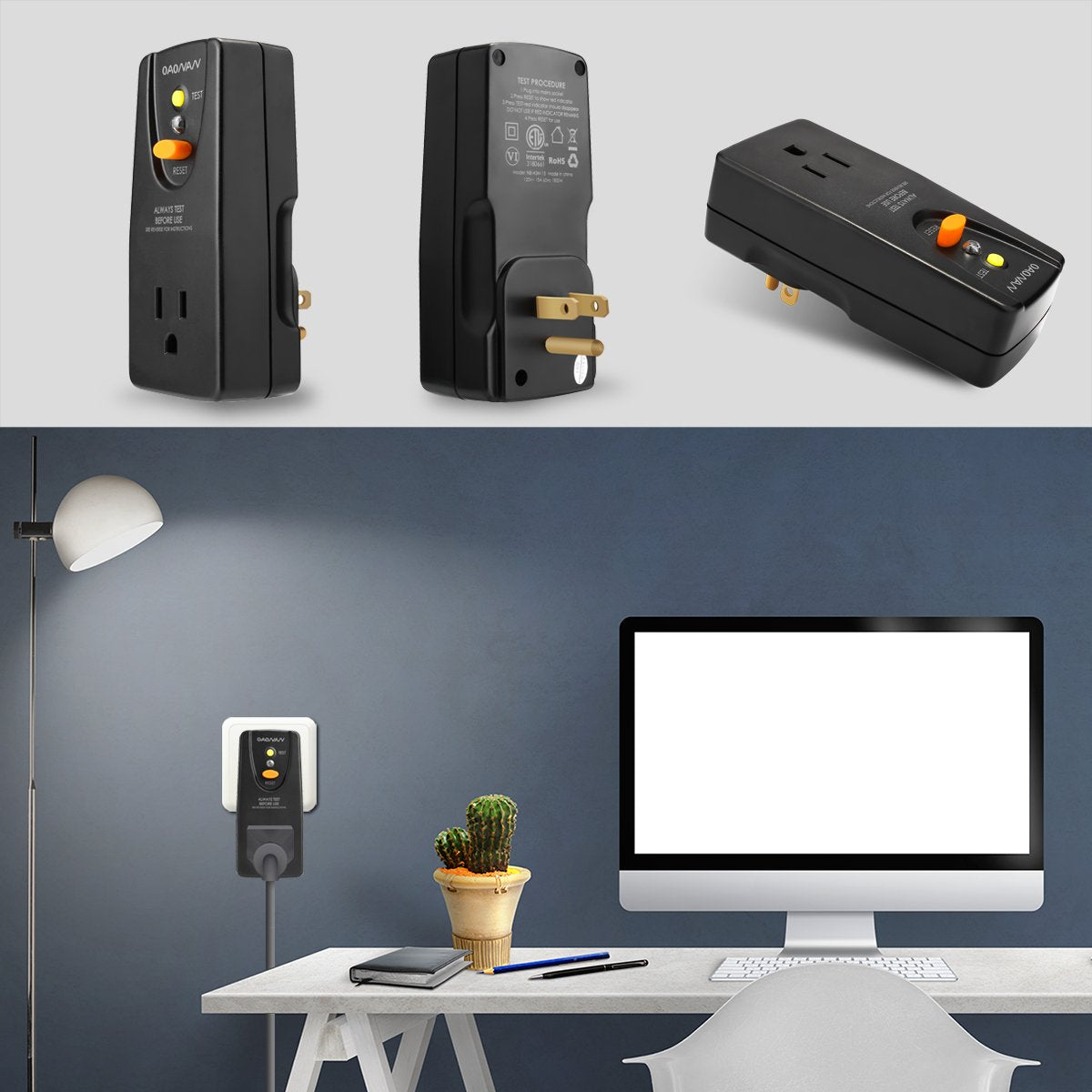 OAONAN GFCI grounded plug and receptacle for added safety