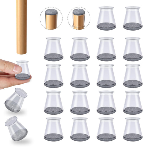 OASMU 16pc chair leg protectors with silicone felt protect hardwood floors.