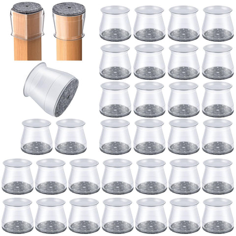 OASMU 32pc chair leg protectors with integrated silicone felt pad prevent scratches and noise.