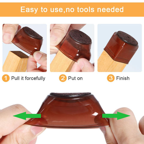 OASMU chair feet in round and square shapes fit securely.