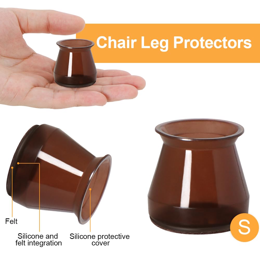 OASMU round-foot fit protectors cover round chair legs securely.